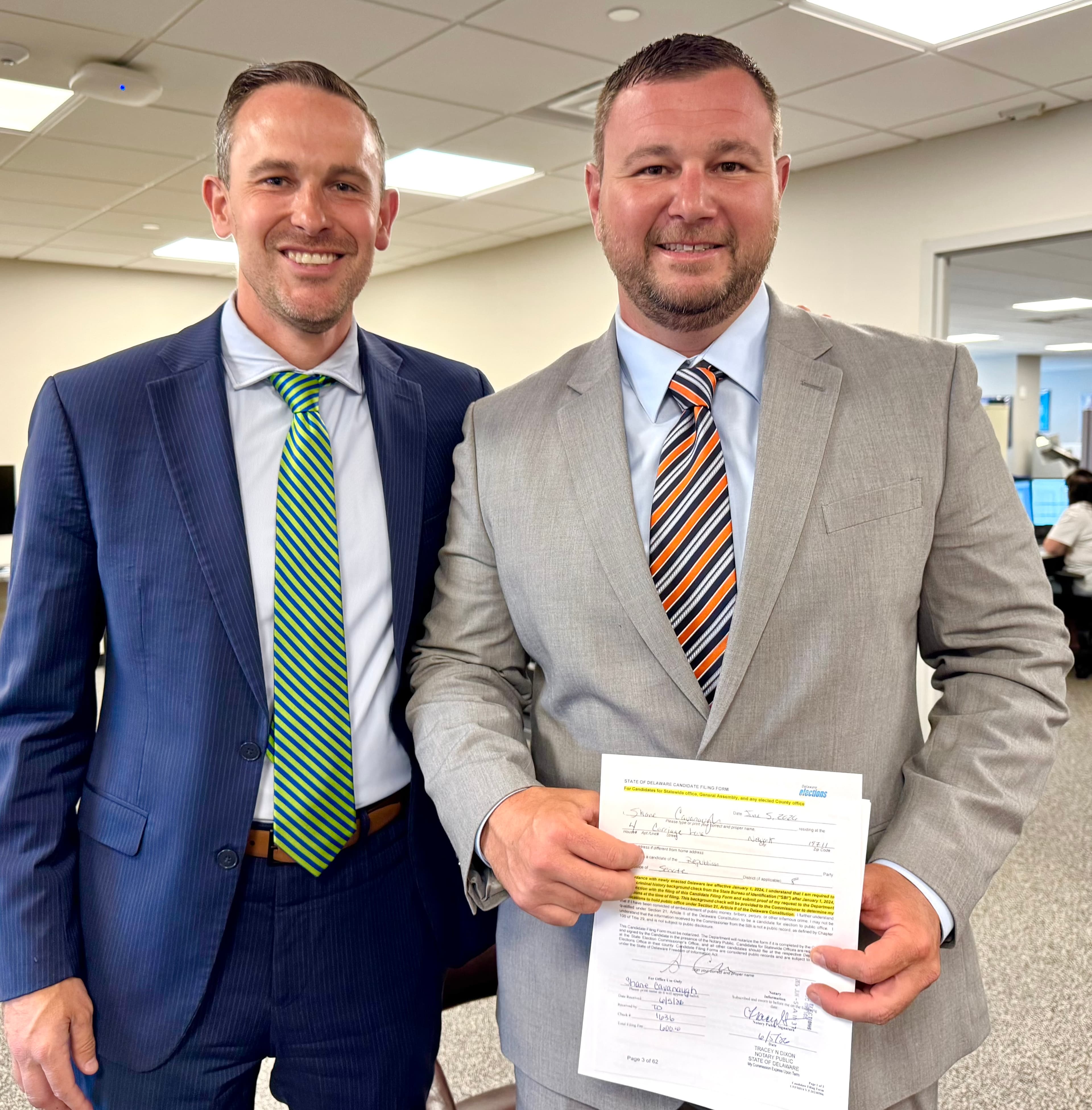 Cavanaugh Officially Files for Delaware State Senate District 8